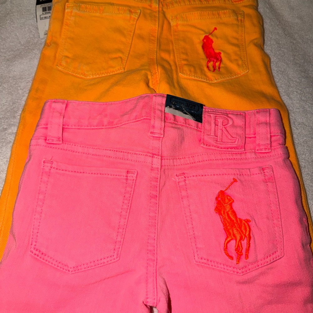 Ralph Lauren Kids Pink and Orange Jeans